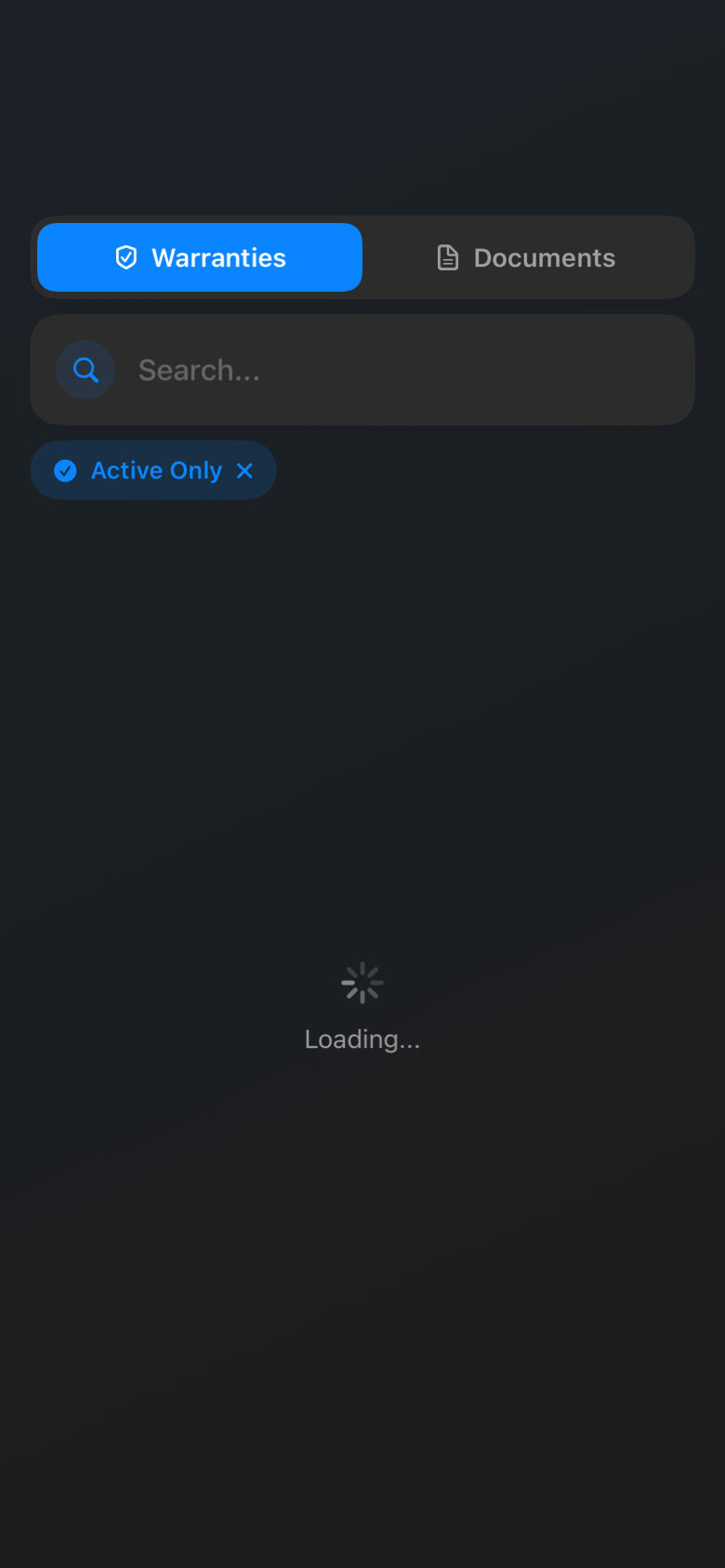 documents_warranties_empty_dark iOS