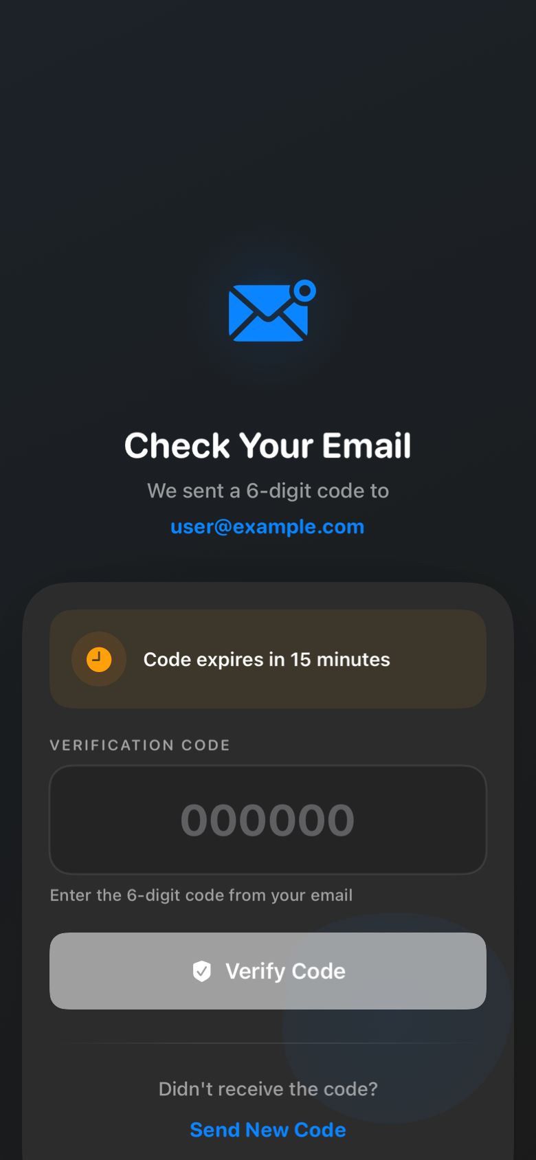 verify_reset_code_empty_dark iOS