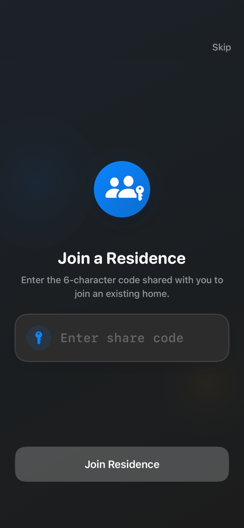 onboarding_join_residence_empty_dark iOS