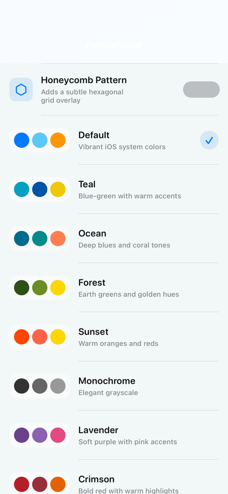 theme_selection_populated_light iOS