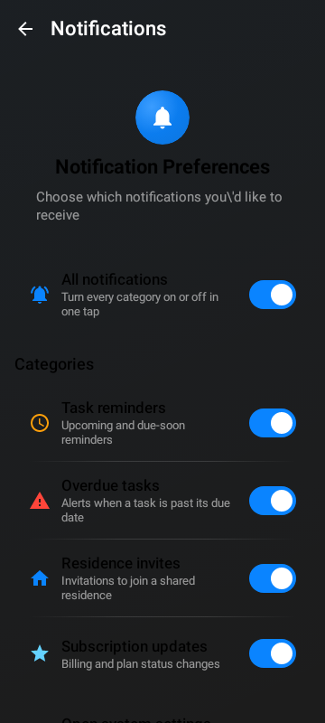 notification_preferences_dark Android