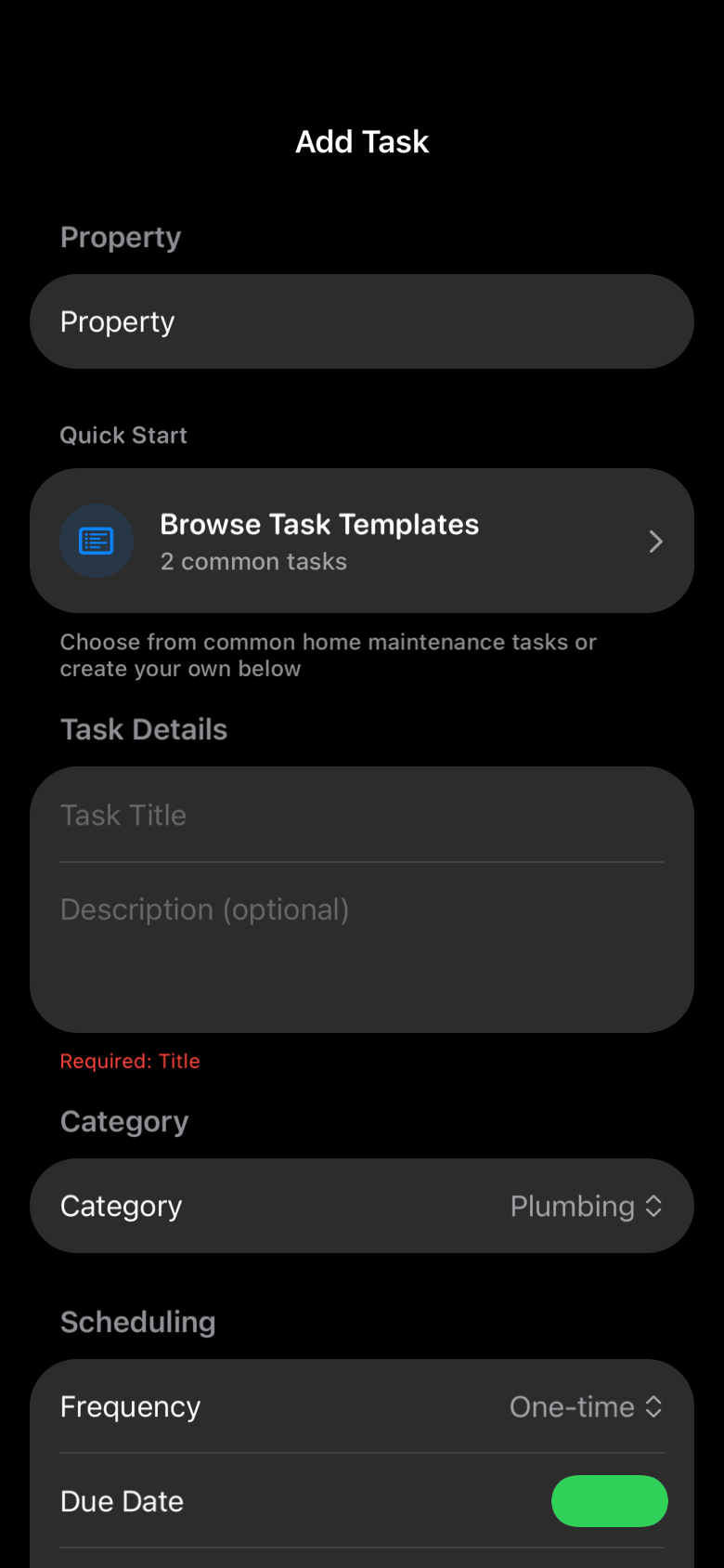 add_task_with_residence_empty_dark iOS